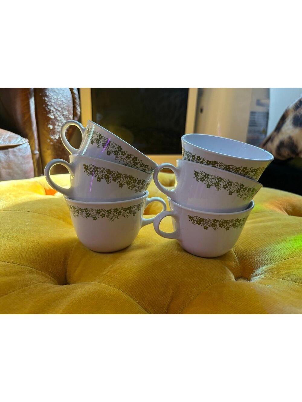 Corelle Spring Blossom Crazy Daisy coffee cups